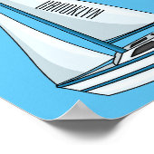 Cartoon Sailboat Poster (Ecke)