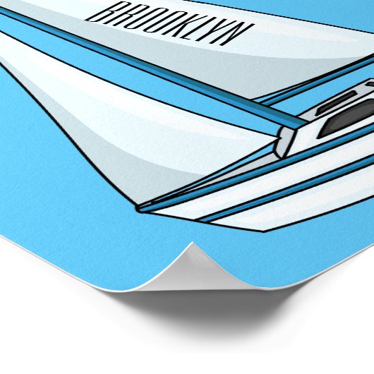 Cartoon Sailboat Poster (Ecke)