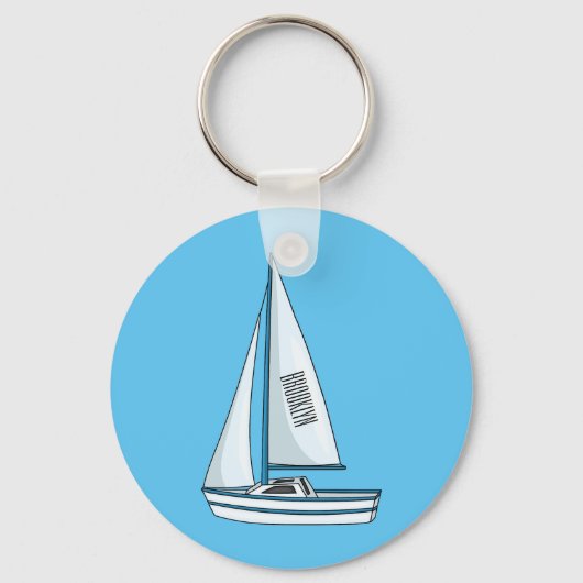 Cartoon Sailboat Schlüsselanhänger (Vorderseite)