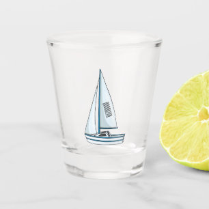 Cartoon Sailboat Schnapsglas