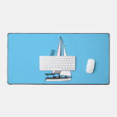Cartoon Sailboat Schreibtischunterlage (Tastatur & Maus)