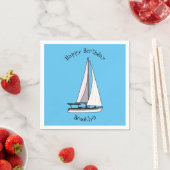 Cartoon Sailboat Serviette (Beispiel)