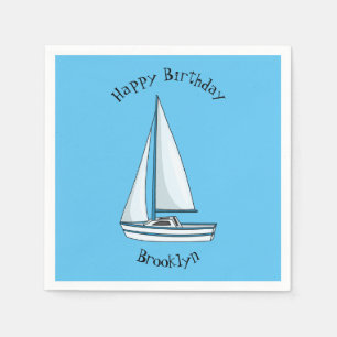 Cartoon Sailboat Serviette