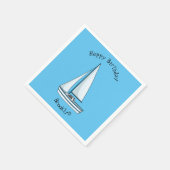 Cartoon Sailboat Serviette (Ecke)
