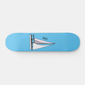 Cartoon Sailboat Skateboard (Horizontal)