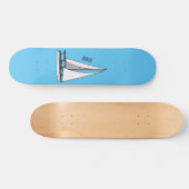 Cartoon Sailboat Skateboard (Horizontal)