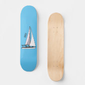 Cartoon Sailboat Skateboard (Vorderseite)