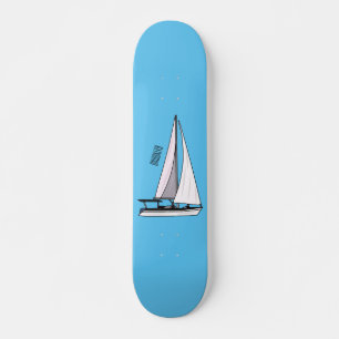 Cartoon Sailboat Skateboard