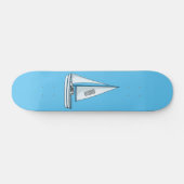 Cartoon Sailboat Skateboard (Horizontal)