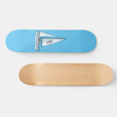 Cartoon Sailboat Skateboard (Horizontal)