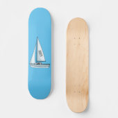 Cartoon Sailboat Skateboard (Vorderseite)