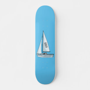 Cartoon Sailboat Skateboard