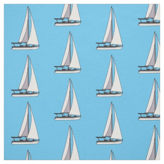 Cartoon Sailboat Stoff (Muster)