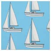 Cartoon Sailboat Stoff (Nahaufnahme)