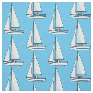 Cartoon Sailboat Stoff