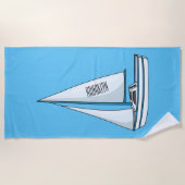 Cartoon Sailboat Strandtuch (Vorderseite)