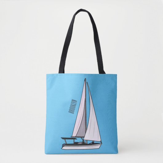 Cartoon Sailboat Tasche (Vorderseite)