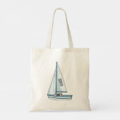 Cartoon Sailboat Tragetasche (Rückseite)