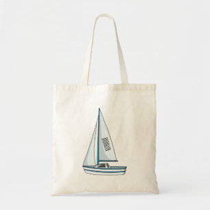 Cartoon Sailboat Tragetasche