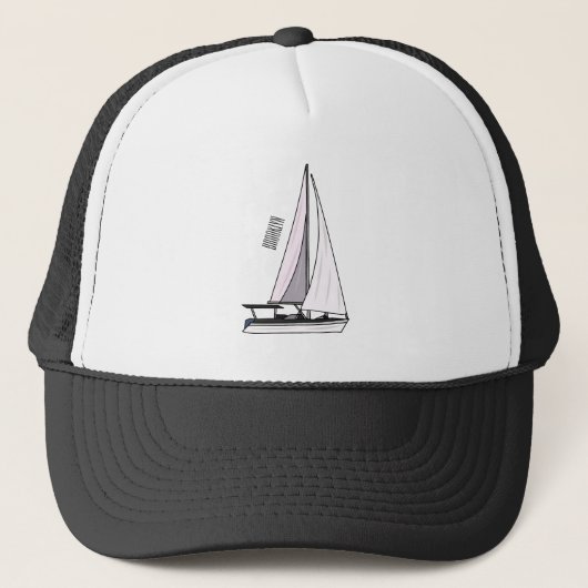 Cartoon Sailboat Truckerkappe (Vorderseite)