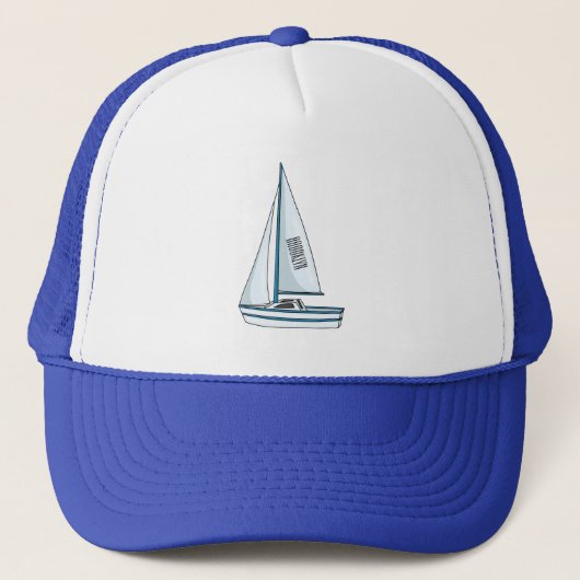 Cartoon Sailboat Truckerkappe (Vorderseite)