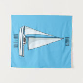 Cartoon Sailboat Wandteppich (Vorderseite (Horizontal))