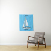 Cartoon Sailboat Wandteppich (Beispiel)
