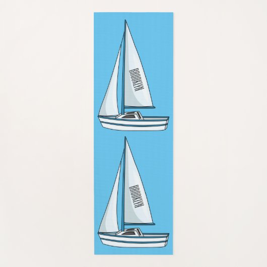 Cartoon Sailboat Yogamatte (Vorderseite)