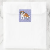 Cartoon Saint Bernard Quadratischer Aufkleber (Tasche)