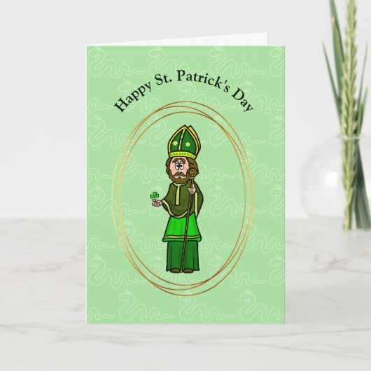 Cartoon Saint Patrick Customize Card Karte (Vorderseite)