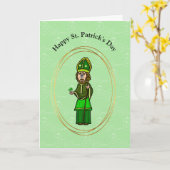 Cartoon Saint Patrick Customize Card Karte (Gelbe Blume)