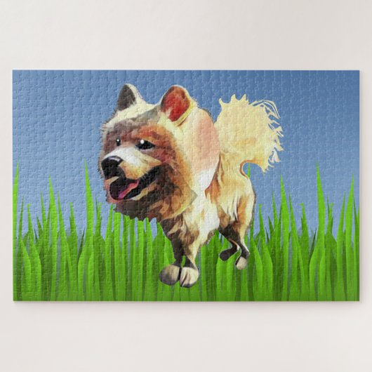Cartoon Samoyed Hund Schwierigkeit 1014 pc Puzzle (Horizontal)