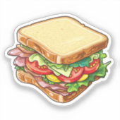 Cartoon Sandwich Aufkleber (Vorderseite)