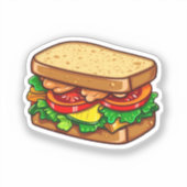 Cartoon Sandwich Aufkleber (Vorderseite)