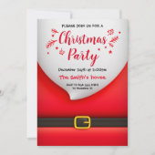 Cartoon Santa Claus Anzug mit Bartschnalle Einladung (Vorderseite)