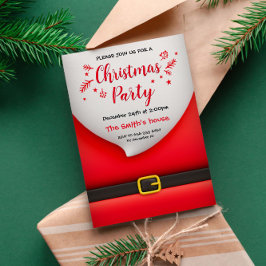 Cartoon Santa Claus Anzug mit Bartschnalle Einladung