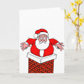 Cartoon Santa Claus got stuck in the chimney Karte (Gelbe Blume)