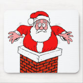 Cartoon Santa Claus got stuck in the chimney Mousepad (Vorne)