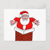 Cartoon Santa Claus got stuck in the chimney Postkarte (Vorderseite)