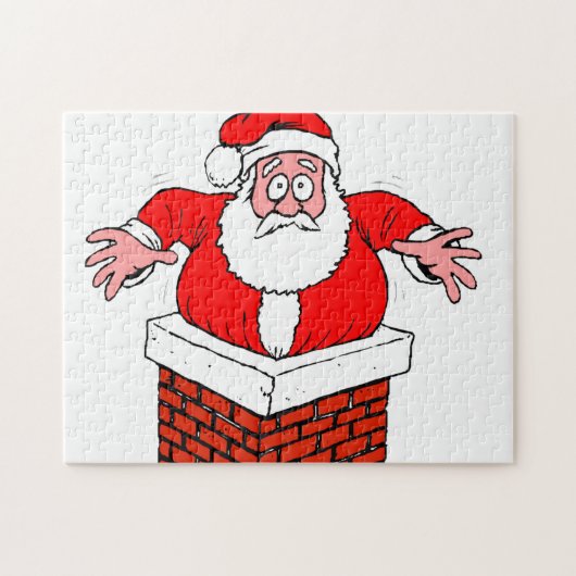 Cartoon Santa Claus got stuck in the chimney Puzzle (Horizontal)