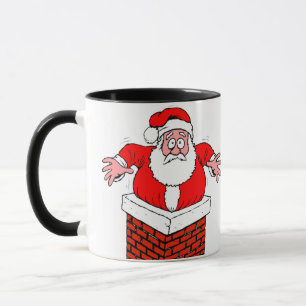 Cartoon Santa Claus got stuck in the chimney Tasse