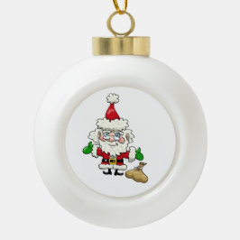 Cartoon Santa Claus Keramik Ball Weihnachtsanfang Keramik Kugel-Ornament