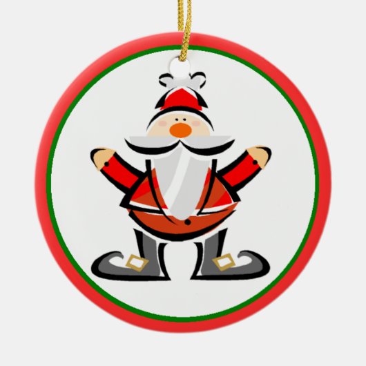 Cartoon Santa Claus Keramik Ornament (Vorne)