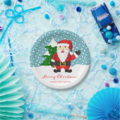 Cartoon Santa Claus Kundenname Weihnachten Pappteller (Party)