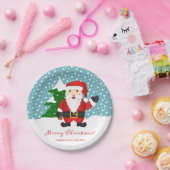 Cartoon Santa Claus Kundenname Weihnachten Pappteller (Party)