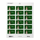 Cartoon Santa Claus Penguin Weihnachtsgeschenke Ta Adressaufkleber (Vorne)