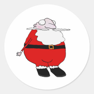 Cartoon Santa Claus Runder Aufkleber