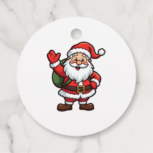 Cartoon Santa Claus Spaß Weihnachtsvorstellung Geschenkanhänger (Rückseite)