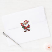 Cartoon Santa Claus Spaß Weihnachtsvorstellung Runder Aufkleber (Umschlag)