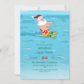 Cartoon Santa Claus Wassersport Einladung (Vorderseite)